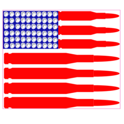 Bullet Flag Sticker – vinyl decal printed in the USA
