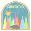 California Bear Retro Sticker – vinyl decal printed in the USA