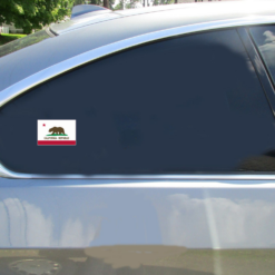 California Flag Car Sticker shown on a vehicle rear window
