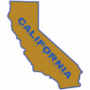 California Gold Blue State Shaped Sticker – vinyl decal printed in the USA