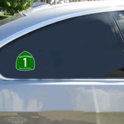 California Pac Coast Highway Car Sticker shown on a vehicle rear window