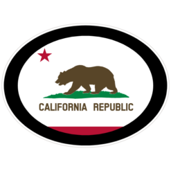 California Republic Flag Oval Sticker – vinyl decal printed in the USA