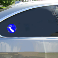 California State Distressed Circle Car Sticker shown on a vehicle rear window