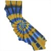 California Tie Dye State Sticker – vinyl decal printed in the USA