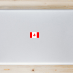 Canada Marijuana Legalization Flag Laptop Sticker shown on a laptop lid