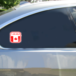 Canada Retro Flag Car Sticker shown on a vehicle rear window