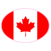 Canadian Flag Oval Sticker – vinyl decal printed in the USA