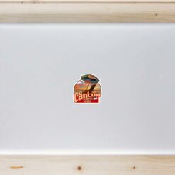 Cancun Mexico Beach Laptop Sticker shown on a laptop lid