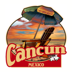 Cancun Mexico Beach Sticker – vinyl decal printed in the USA (view 2)