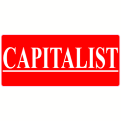 Capitalist Red Square Sticker – vinyl decal printed in the USA