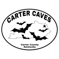 Carter Caves Bat Oval Sticker – vinyl decal printed in the USA