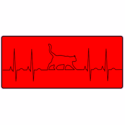 Cat EKG Sticker – vinyl decal printed in the USA