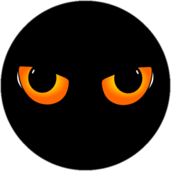 Cat Eyes Black Circle Sticker – vinyl decal printed in the USA