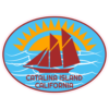 Catalina Island California Sailboat Oval Sticker – vinyl decal printed in the USA