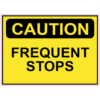 Caution Frequent Stops Sticker – vinyl decal printed in the USA