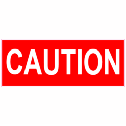 Caution Red Sticker – vinyl decal printed in the USA