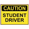 Caution Student Driver Sticker – vinyl decal printed in the USA