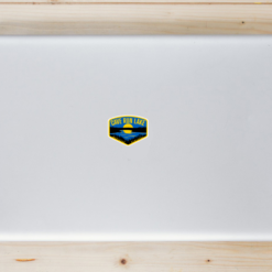Cave Run Lake Morehead Kentucky Laptop Sticker shown on a laptop lid