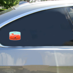 Charlottesville Virginia Outdoor Car Sticker shown on a vehicle rear window