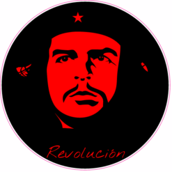 Che Guevara Revolucion Black Red Circle Decal – vinyl decal printed in the USA