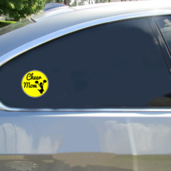 Cheer Mom Car Sticker shown on a vehicle rear window