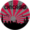 Chicago Skyline Vintage Distressed Sticker – vinyl decal printed in the USA
