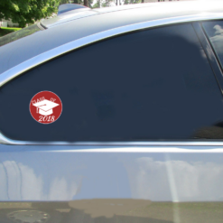 Class Of 2018 Circle Red Sticker – vinyl decal printed in the USA