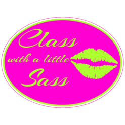 Class With A Little Sass Lips Sticker – vinyl decal printed in the USA