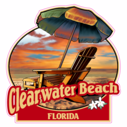 Clearwater Beach Florida Beach Sticker – vinyl decal printed in the USA