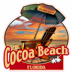 Cocoa Beach Florida Beach Sticker – vinyl decal printed in the USA