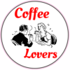 Coffee Lovers Couple Circle Sticker – vinyl decal printed in the USA