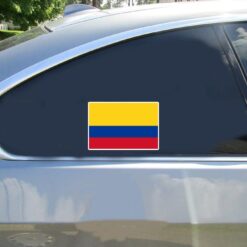 Colombia Flag Car Sticker shown on a vehicle rear window