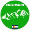 Colorado Mountains State Flag Green Circle Decal – vinyl decal printed in the USA