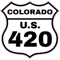 Colorado U.S. Route 420 Road Sign Sticker – vinyl decal printed in the USA