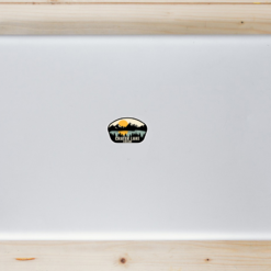 Crater Lake Oregon Laptop Sticker shown on a laptop lid