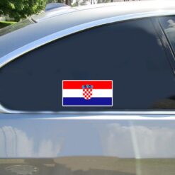 Croatia Flag Car Sticker shown on a vehicle rear window