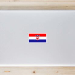 Croatia Flag Laptop Sticker shown on a laptop lid