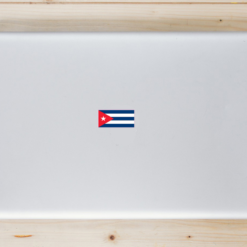 Cuba Flag Laptop Sticker shown on a laptop lid