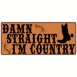 Damn Straight I'm Country Sticker – vinyl decal printed in the USA