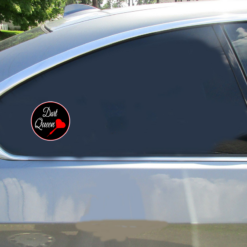 Dart Queen Car Sticker shown on a vehicle rear window