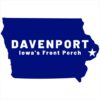 Davenport Iowa State Shaped Sticker – vinyl decal printed in the USA