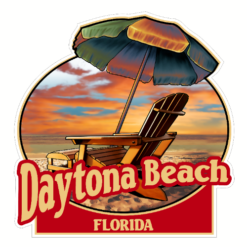 Daytona Beach Florida Beach Sticker – vinyl decal printed in the USA