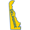 Delaware State Shaped Sticker – vinyl decal printed in the USA
