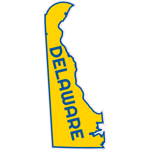 Delaware State Shaped Sticker – vinyl decal printed in the USA