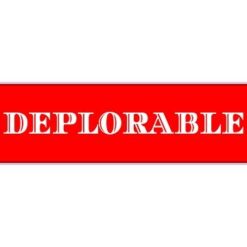 Deplorable Republican Red Bumper Sticker – vinyl decal printed in the USA