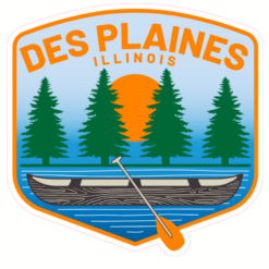Des Plaines Illinois River Canoe Sticker – vinyl decal printed in the USA