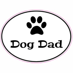 Dog Dad Oval Sticker – vinyl decal printed in the USA