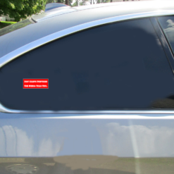 Don't Believe The Media Bumper Car Sticker shown on a vehicle rear window
