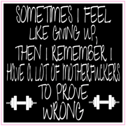 Don't Give Up Workout Sticker – vinyl decal printed in the USA