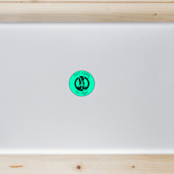Don't Worry Be Hippie Peace Laptop Sticker shown on a laptop lid